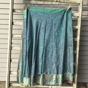 Indian sari skirt, wrap skirt, reversible, boho